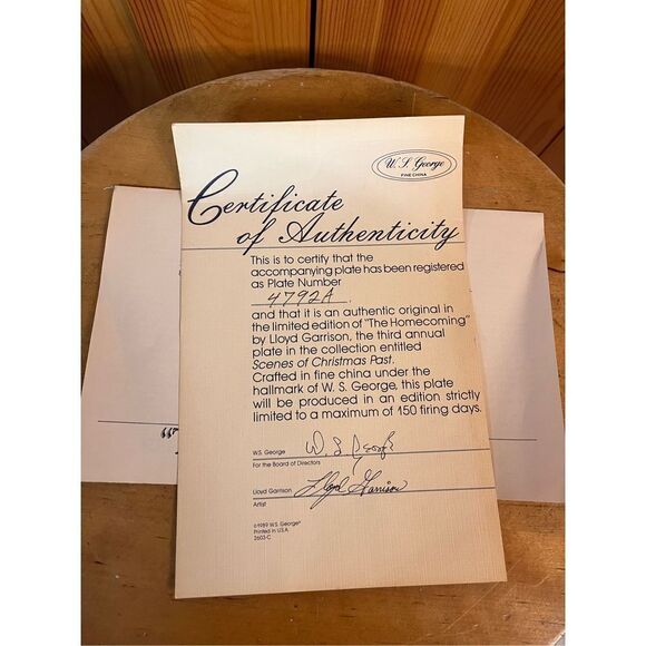 Bradex, 1989 WS George "The Homecoming" Collector plate with wooden frame - Picture 3 of 4